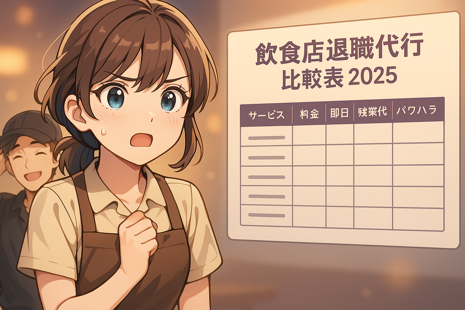 飲食店退職代行の比較表 2025