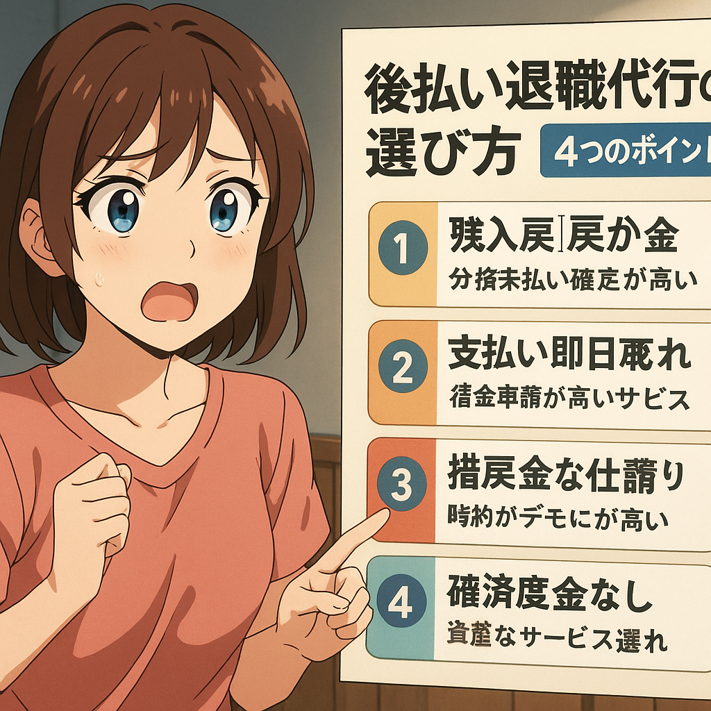 後払い退職代行 選び方のポイント 図解