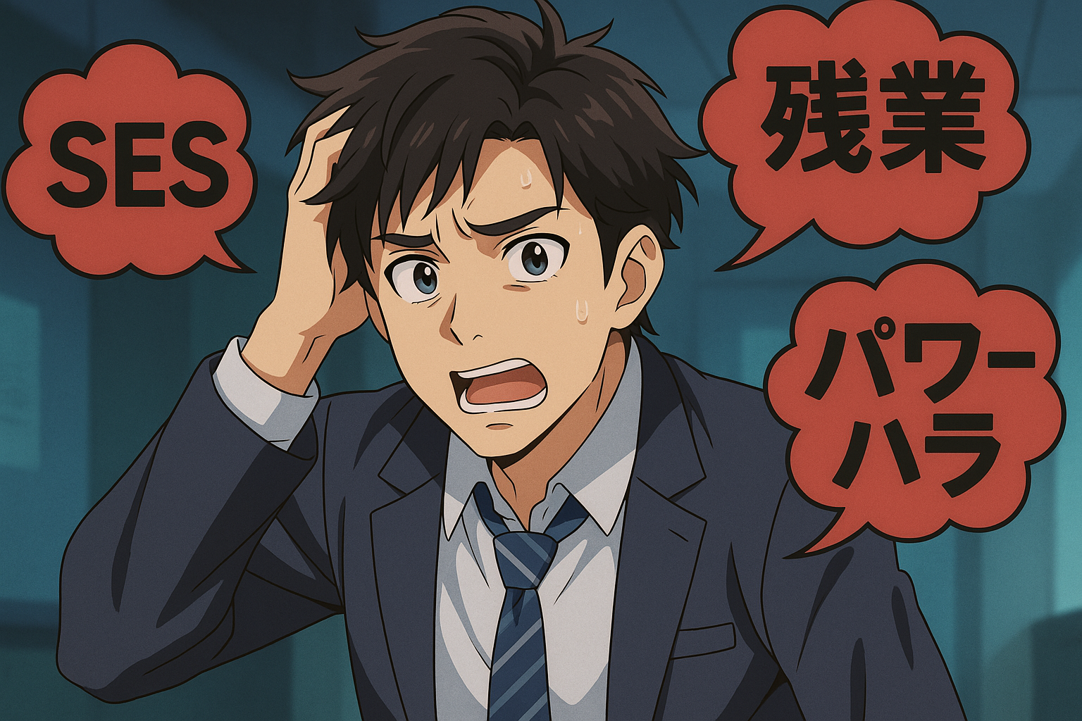 ITエンジニア SES・残業・パワハラの三重ストレスを断ち切る図解