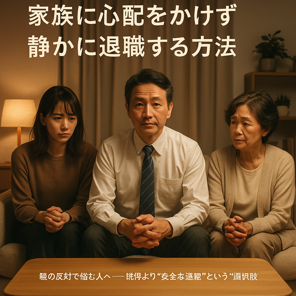 家族に心配をかけず静かに退職する方法(柔らかな照明・安心の雰囲気)