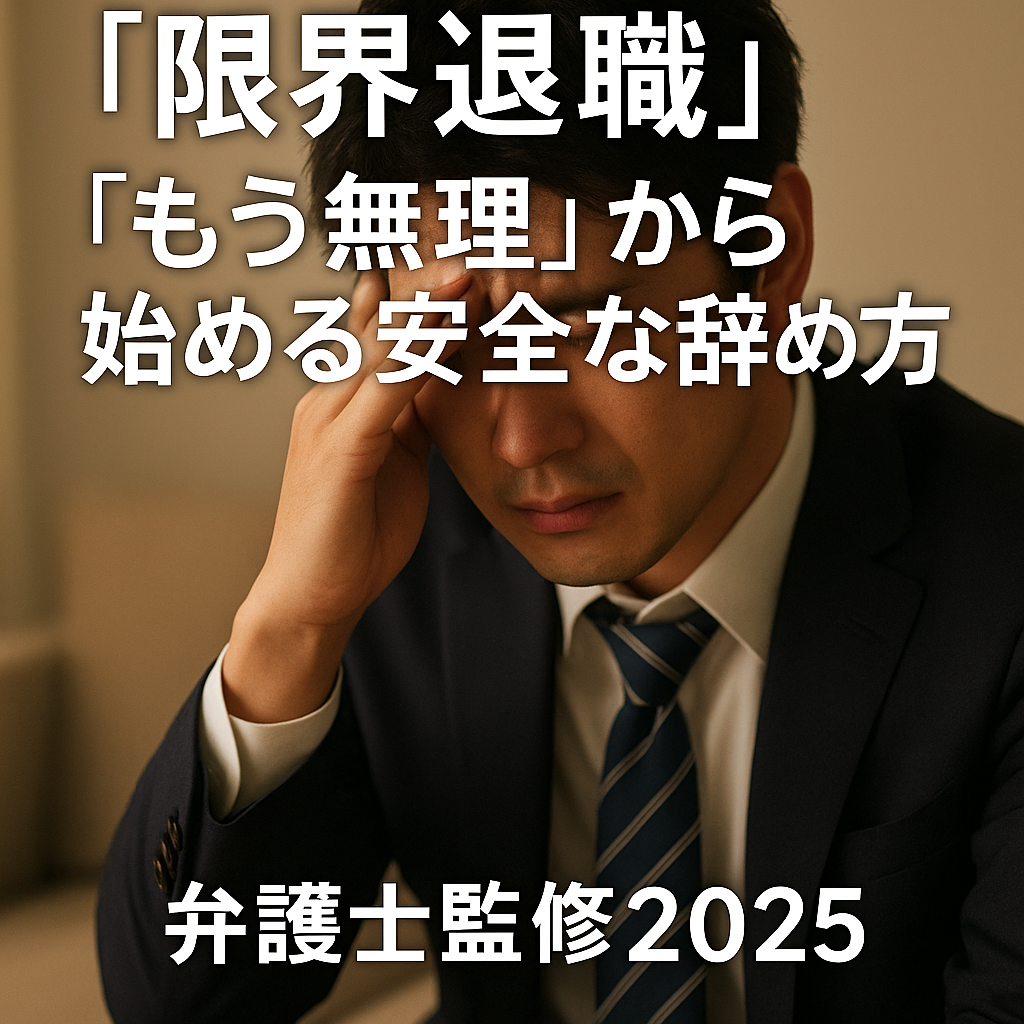 限界退職 もう無理 安全な辞め方 弁護士監修 2025